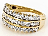 White Cubic Zirconia 18k Yellow Gold Over Sterling Silver Ring 3.00ctw