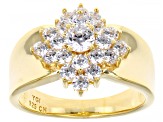 White Cubic Zirconia 18k Yellow Gold Over Sterling Silver Ring 2.03ctw
