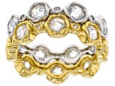 White Cubic Zirconia Rhodium And 18k Yellow Gold Over Sterling Silver 2 Ring Set 7.25ctw