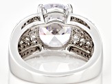 White Cubic Zirconia Rhodium Over Sterling Silver Ring 9.87ctw
