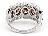 Mocha And White Cubic Zirconia Rhodium Over Sterling Silver Ring 7.13ctw