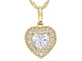 White Cubic Zirconia 18k Yellow Gold Over Sterling Silver Pendant With Chain 2.78ctw