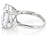 White Cubic Zirconia Rhodium Over Sterling Silver Ring 12.43ctw