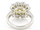 Canary And White Cubic Zirconia Rhodium Over Sterling Silver Ring 13.42ctw