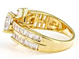 White Cubic Zirconia 18k Yellow Gold Over Sterling Silver Ring 6.13ctw