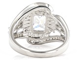 White Cubic Zirconia Platinum Over Sterling Silver Ring 4.23ctw