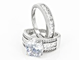 White Cubic Zirconia Rhodium Over Sterling Silver 2 Ring Set 8.60ctw