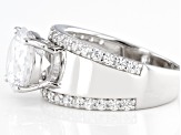 White Cubic Zirconia Platinum Over Sterling Silver Ring 8.40ctw