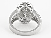 White Cubic Zirconia Rhodium Over Sterling Silver Ring 1.67ctw