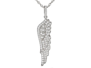 White Cubic Zirconia Rhodium Over Sterling Silver Pendant With Chain 1.21ctw