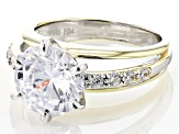 White Cubic Zirconia Rhodium And 18k Yellow Gold Over Sterling Silver Ring 6.53ctw