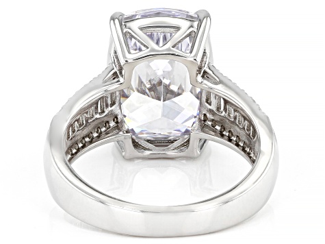 White Cubic Zirconia Rhodium Over Sterling Silver Ring 12.72ctw