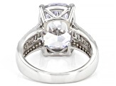 White Cubic Zirconia Rhodium Over Sterling Silver Ring 12.72ctw