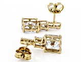 White Cubic Zirconia 18k Yellow Gold Over Sterling Silver Asscher Cut Earrings 15.28ctw