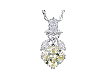 Picture of Canary And White Cubic Zirconia Rhodium Over Sterling Silver Pendant With Chain 9.44ctw