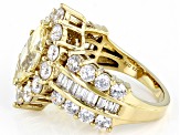 Canary And White Cubic Zirconia 18k Yellow Gold Over Sterling Silver Ring 8.50ctw