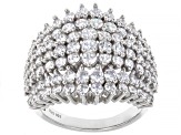 White Cubic Zirconia Rhodium Over Sterling Silver Ring 5.42ctw