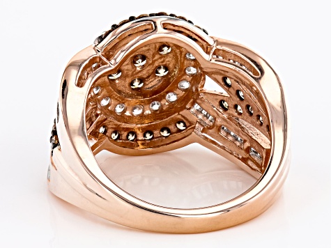 CZ Triple Spacer Ring Wrap Rose Gold 