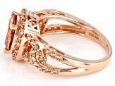 Champagne Cubic Zirconia 18k Rose Gold Over Sterling Silver Ring 4.50ctw
