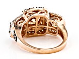 Champagne And White Cubic Zirconia 18k Rose Gold Over Sterling Silver Ring 7.16ctw