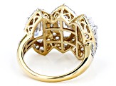 White Cubic Zirconia 18k Yellow Gold Over Sterling Silver Ring 9.58ctw