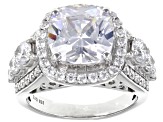 White Cubic Zirconia Platinum Over Sterling Silver Ring 9.81ctw