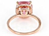 Pink And White Cubic Zirconia 18k Rose Gold Over Sterling Silver Ring 6.55ctw