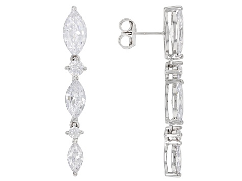 White Cubic Zirconia Rhodium Over Sterling Silver Earrings 9.62ctw