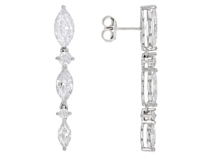 White Cubic Zirconia Rhodium Over Sterling Silver Earrings 9.62ctw