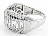 White Cubic Zirconia Rhodium Over Sterling Silver Ring 3.34ctw