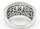 White Cubic Zirconia Rhodium Over Sterling Silver Ring 3.34ctw