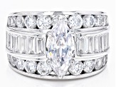White Cubic Zirconia Rhodium Over Sterling Silver Ring 8.65CTW