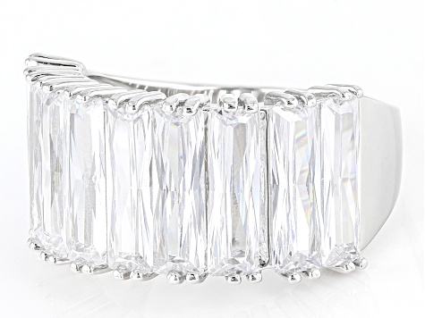 White Cubic Zirconia Rhodium Over Sterling Silver Ring 10.35ctw