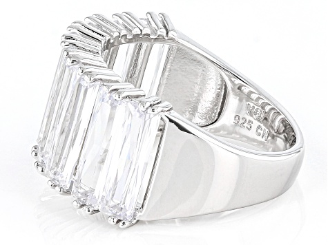 White Cubic Zirconia Rhodium Over Sterling Silver Ring 10.35ctw