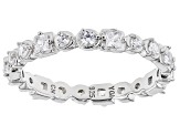 White Cubic Zirconia Rhodium Over Sterling Silver 3 Ring Set 2.80ctw