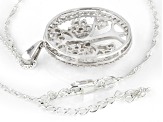 White Cubic Zirconia Platinum Over Sterling Silver Pendant With Chain 3.00ctw