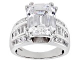 White Cubic Zirconia Platinum Over Sterling Silver Ring 12.70ctw