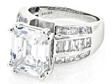 White Cubic Zirconia Platinum Over Sterling Silver Ring 12.70ctw