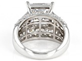White Cubic Zirconia Platinum Over Sterling Silver Ring 12.30ctw