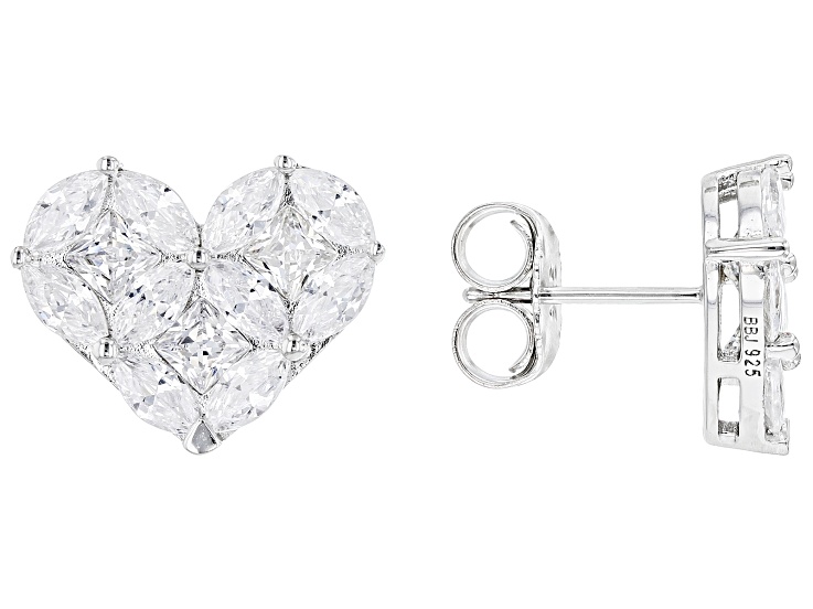 Pink Cubic Zirconia 18k Rose Gold Over Sterling Silver Stud