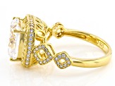 White Cubic Zirconia 18k Yellow Gold Over Sterling Silver Ring 9.28ctw