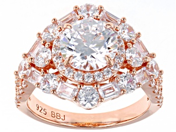 Picture of White Cubic Zirconia 18k Rose Gold Over Sterling Silver Ring 7.11ctw