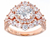 White Cubic Zirconia 18k Rose Gold Over Sterling Silver Ring 7.11ctw