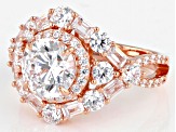 White Cubic Zirconia 18k Rose Gold Over Sterling Silver Ring 7.11ctw