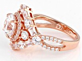 White Cubic Zirconia 18k Rose Gold Over Sterling Silver Ring 7.11ctw