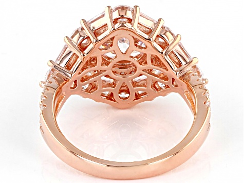 White Cubic Zirconia 18k Rose Gold Over Sterling Silver Ring 7.11ctw