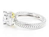 White Cubic Zirconia Rhodium And 14k Yellow Gold Over Sterling Silver Ring 2.92ctw