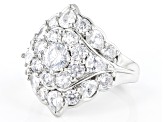 White Cubic Zirconia Platinum Over Sterling Silver Ring 5.19ctw