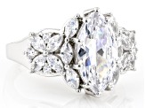 White Cubic Zirconia Rhodium Over Sterling Silver Ring 6.18ctw