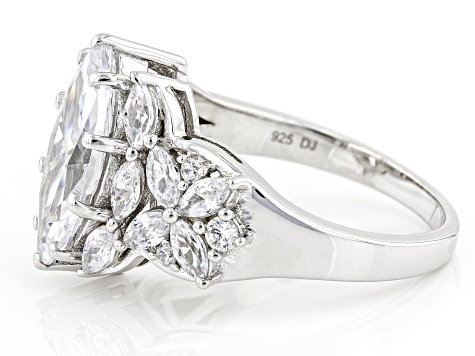 White Cubic Zirconia Rhodium Over Sterling Silver Ring 6.18